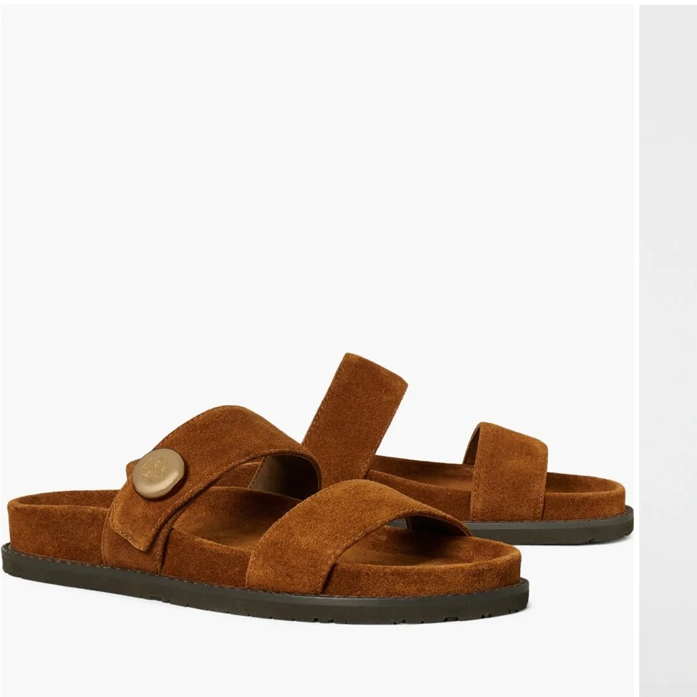 Tory Burch Romy Sport Slide Cognac Suede